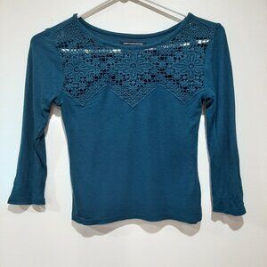 American eagle cropped ribbed crochet boho top